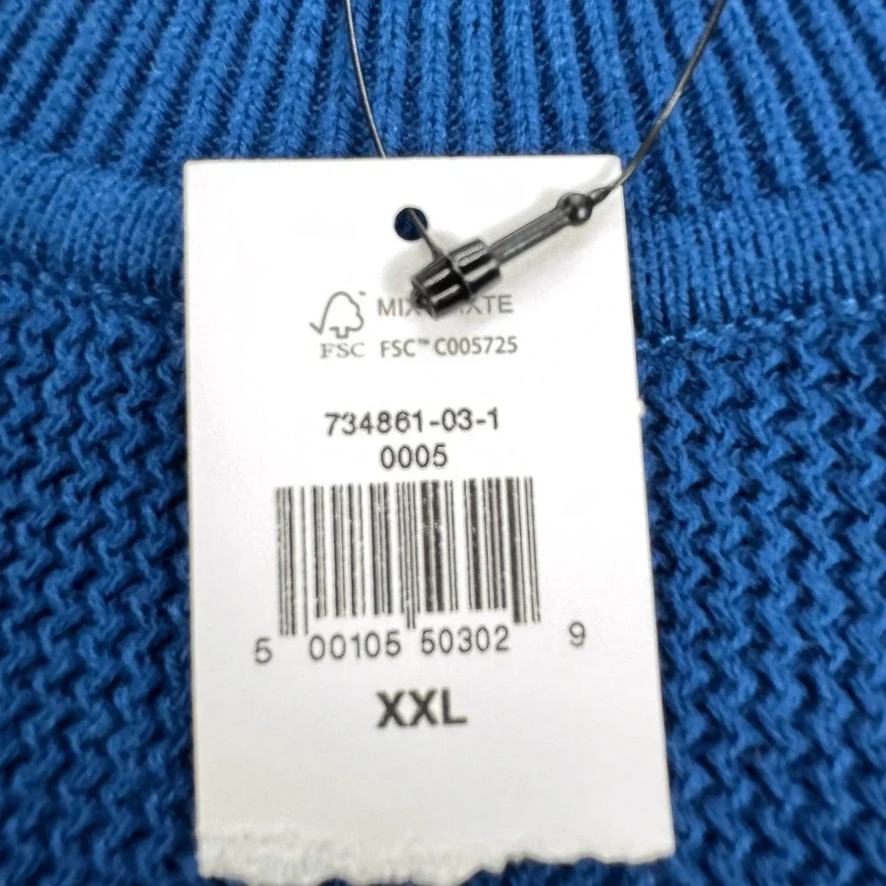 Banana Republic Sweater Mens 2XL Blue 100% Cotton Crewneck Knit Pullover NEW